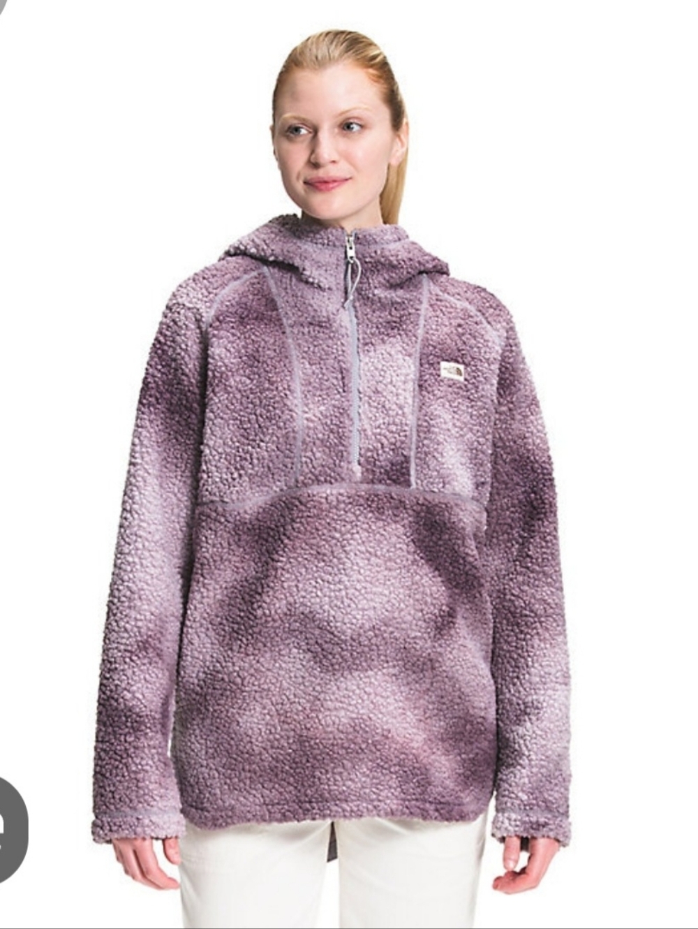 Cozy Lavender Sherpa Half-Zip Hoodie Sz M